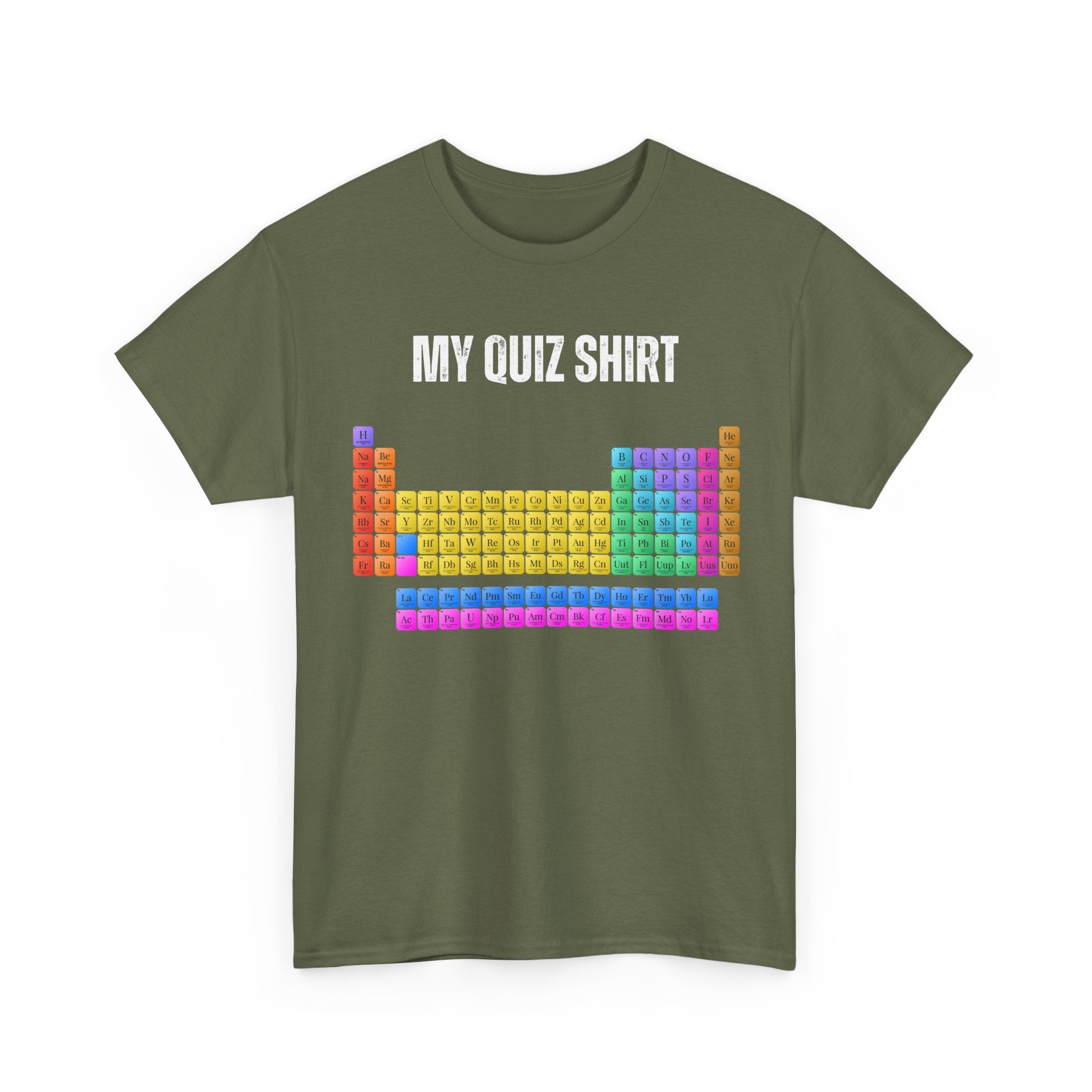 Quiz Shirt T‑Shirt — Colorful Periodic Table Graphic Tee
