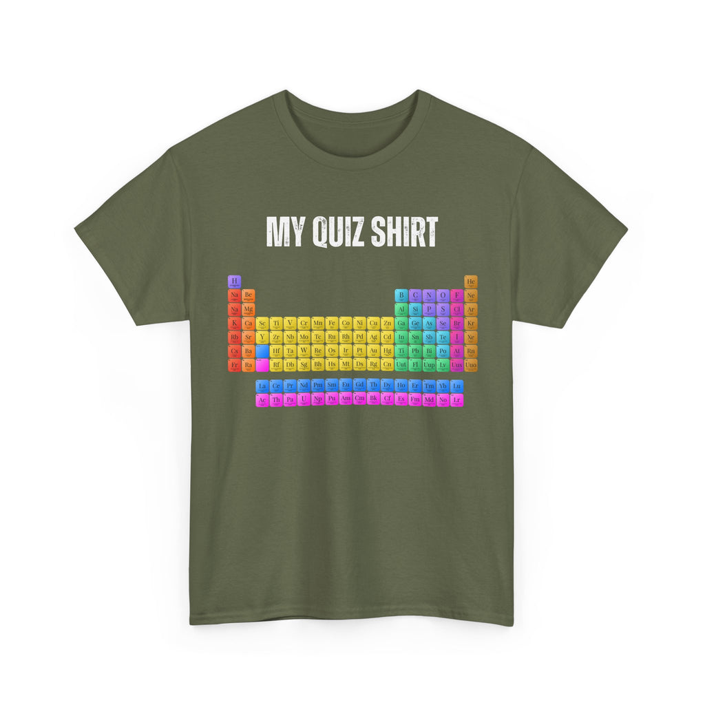 Quiz Shirt T‑Shirt — Colorful Periodic Table Graphic Tee