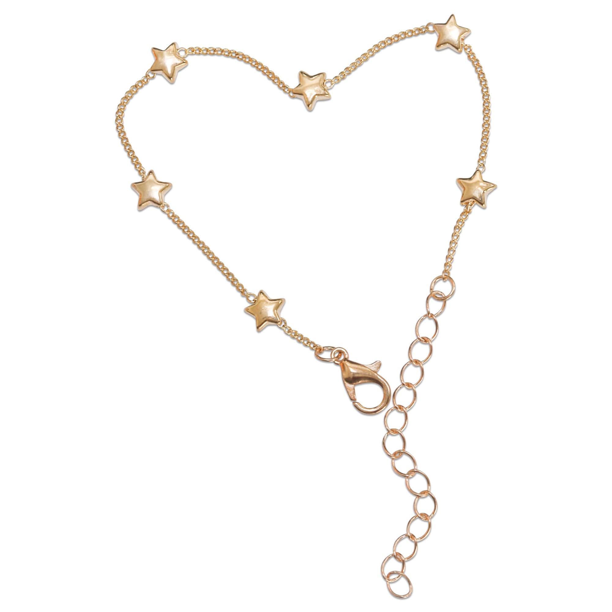 Silver Star Bracelet Silver, Gold Bracelet, Gold Plated Bracelet with Stars, 18ct Gold / 925 Sterling Silver Plated Star Bracelet and Card