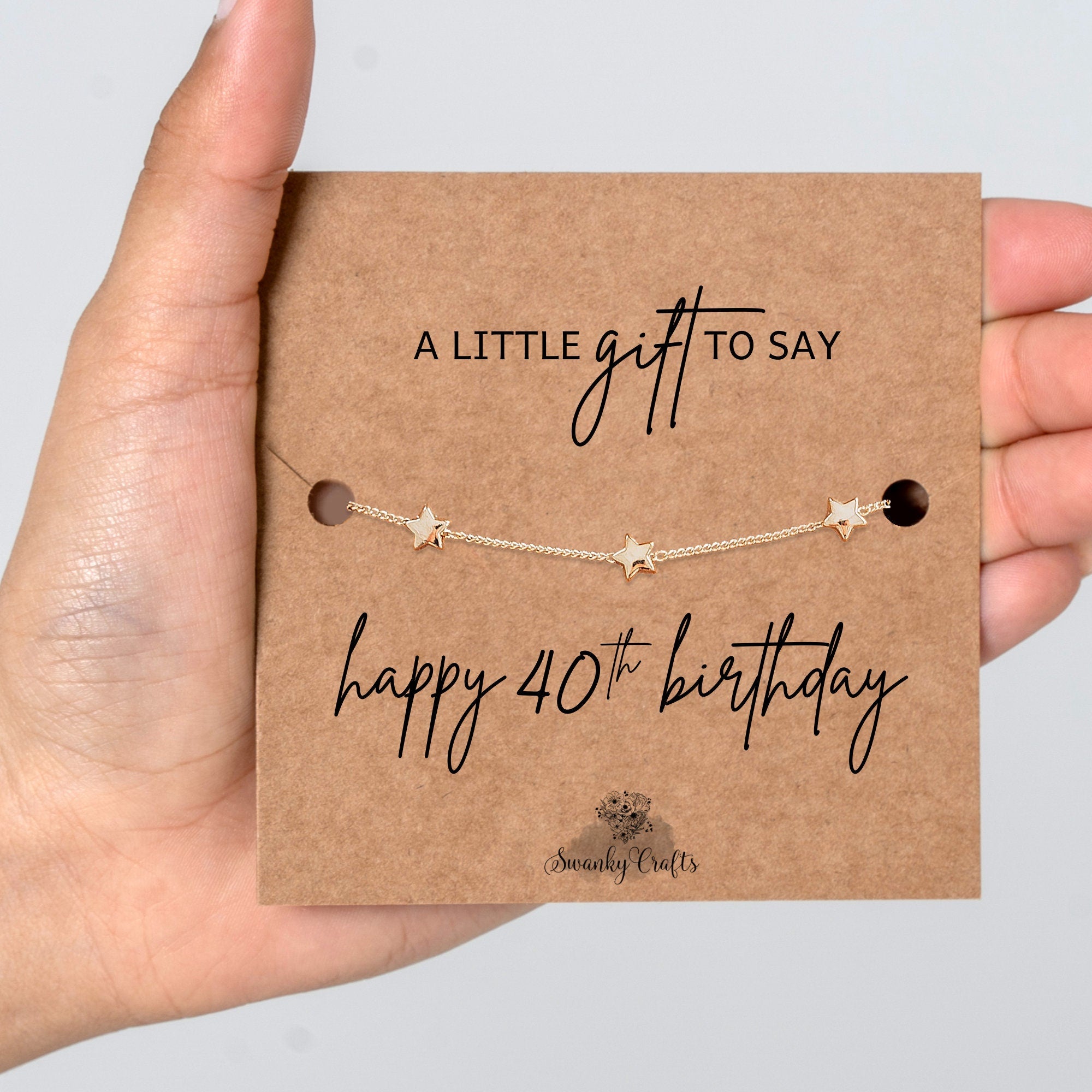 40th Birthday Gifts for Women - 60th Birthday gifts for Women, 50th Birthday Gift for Women, 18ct Gold / 925 silver plated Star Bracelet