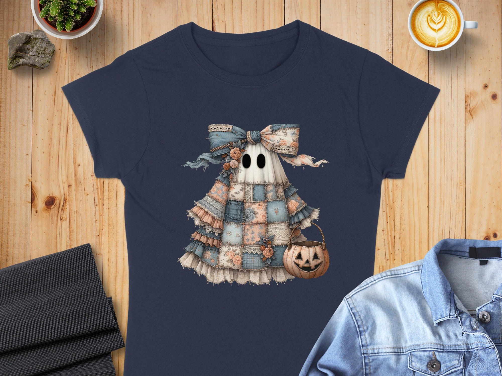 Adorable Cartoon Patchwork Ghost Character product