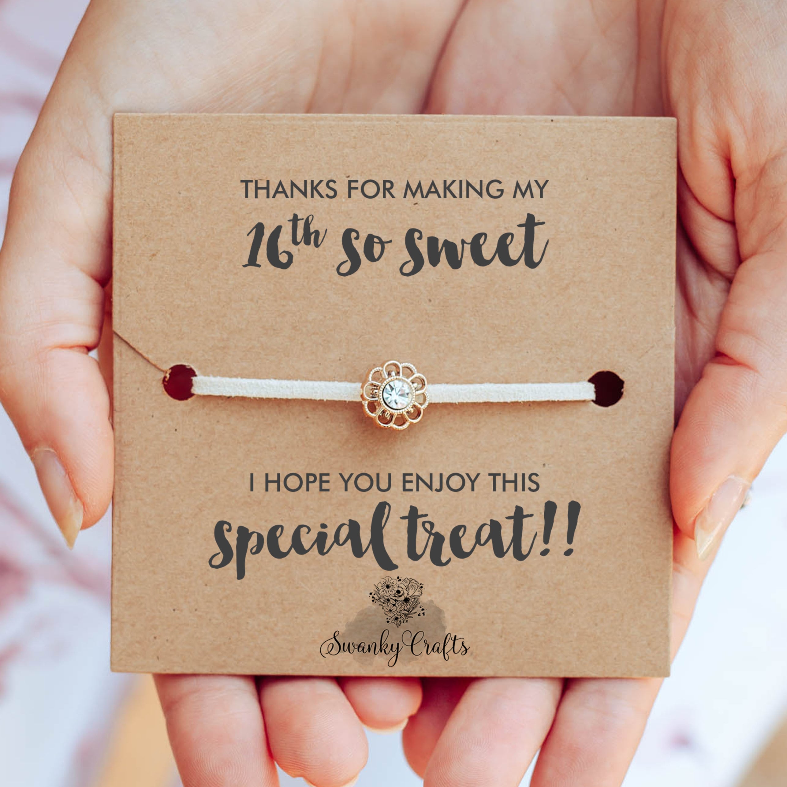 5 x Sweet 16 Party Favors for Guests, Sweet 16 Favors for Guests, Sweet Sixteen Party Favors, Quinceanera Favors, Ivory Friendship Bracelets