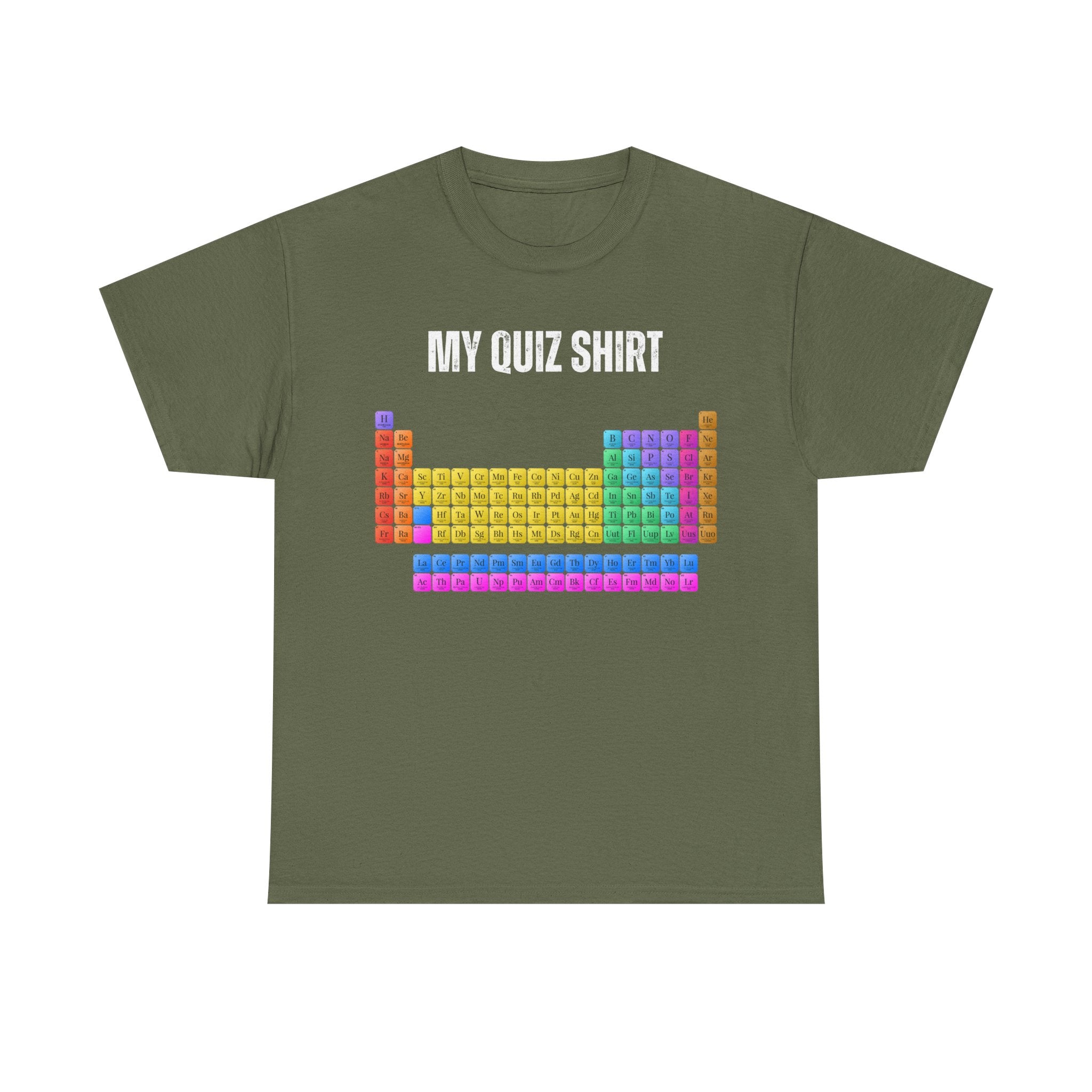 Quiz Shirt T‑Shirt — Colorful Periodic Table Graphic Tee