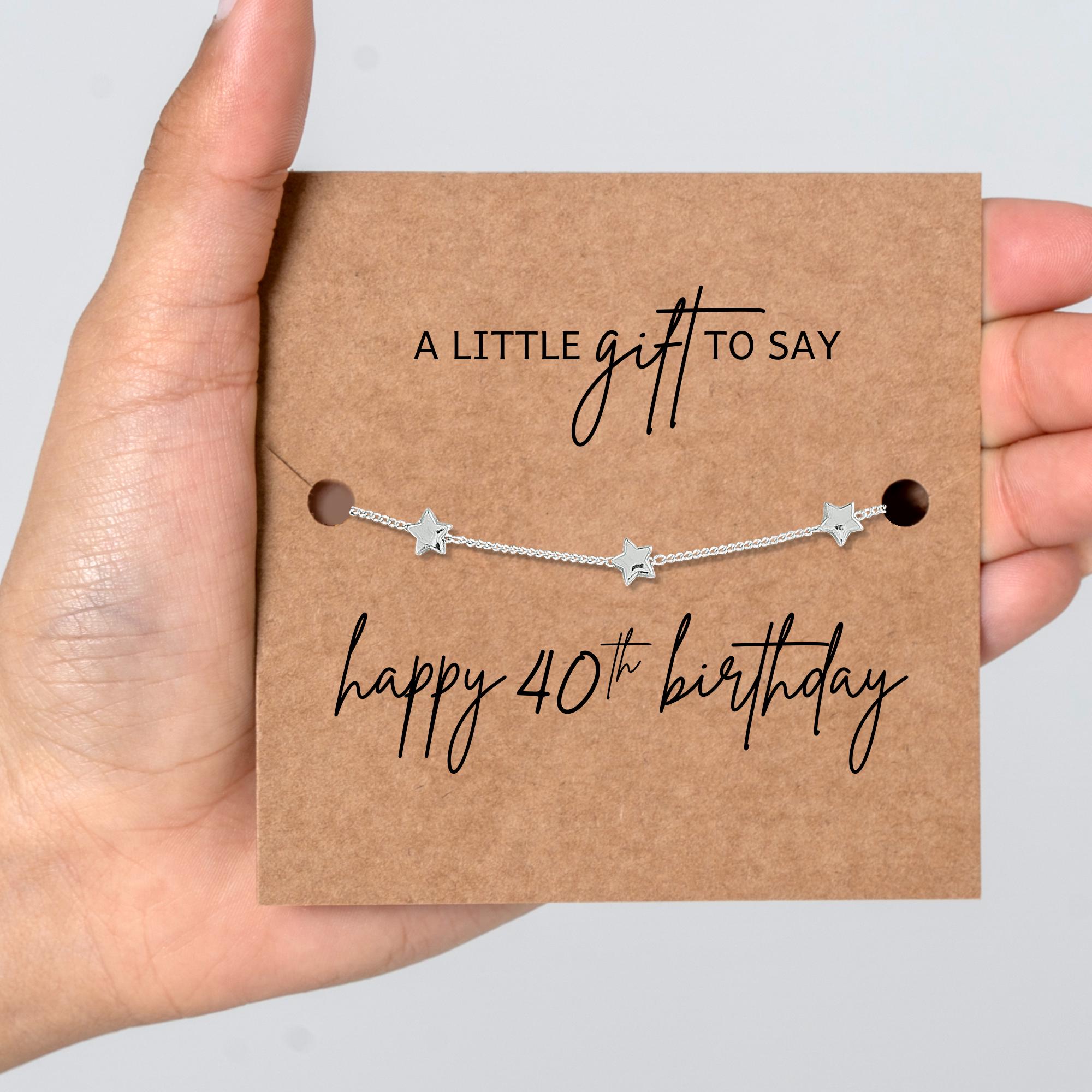 40th Birthday Gifts for Women - 60th Birthday gifts for Women, 50th Birthday Gift for Women, 18ct Gold / 925 silver plated Star Bracelet.
