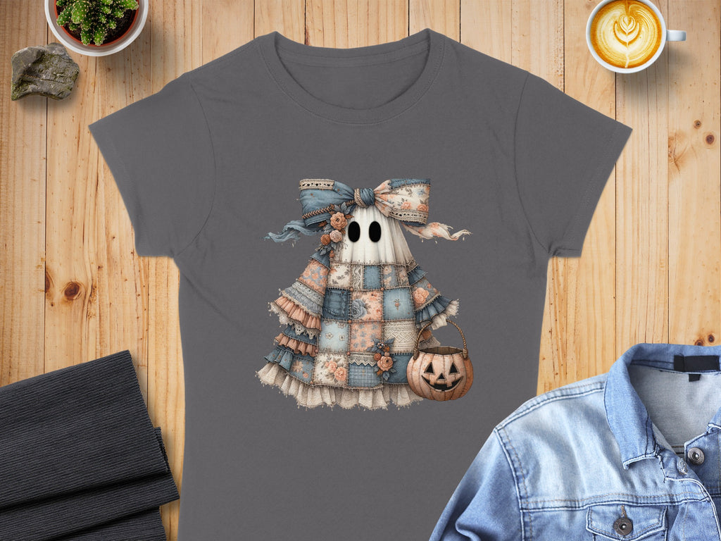 Adorable Patchwork Ghost Halloween Tee product