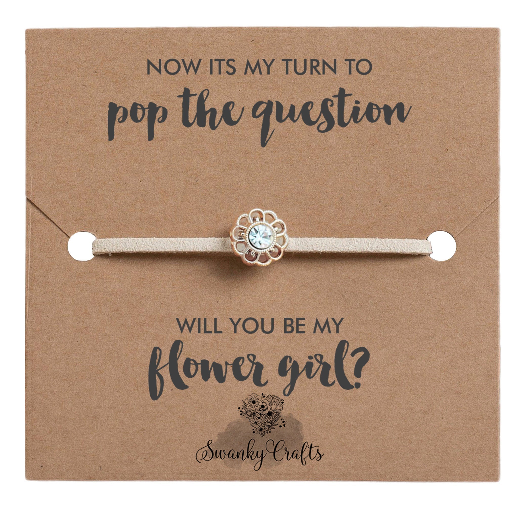 Will you be my Bridesmaid Proposal, Will you be my Flower Girl Proposal,  Flower Girl Gift, Flower Girl Bracelet, Junior Bridesmaid Gift